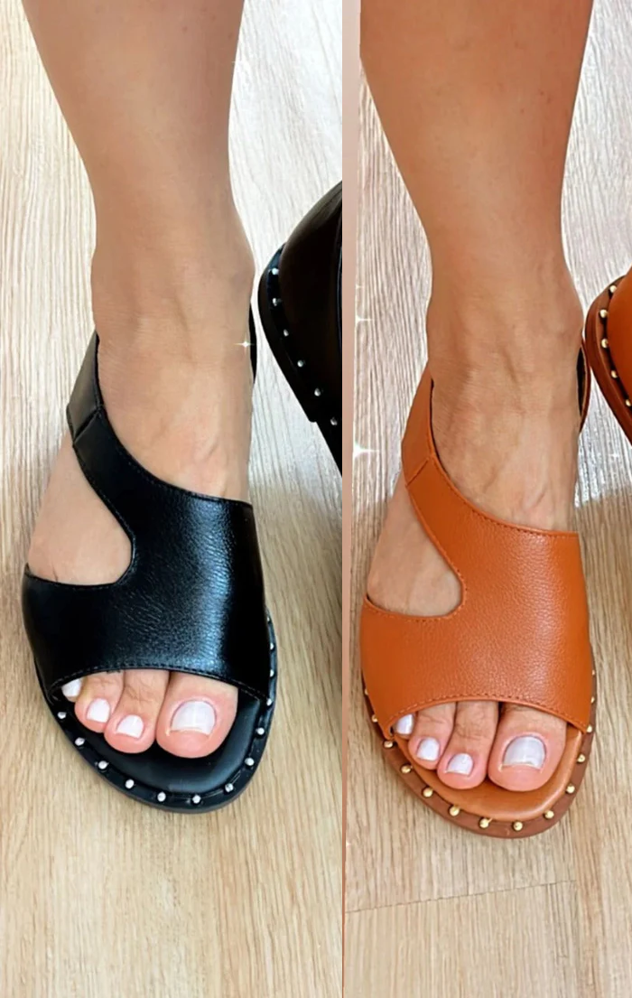 Sandália em Couro Comfort Aurora - Seus Pés nas Nuvens ( Compre 1, Leve 2 )