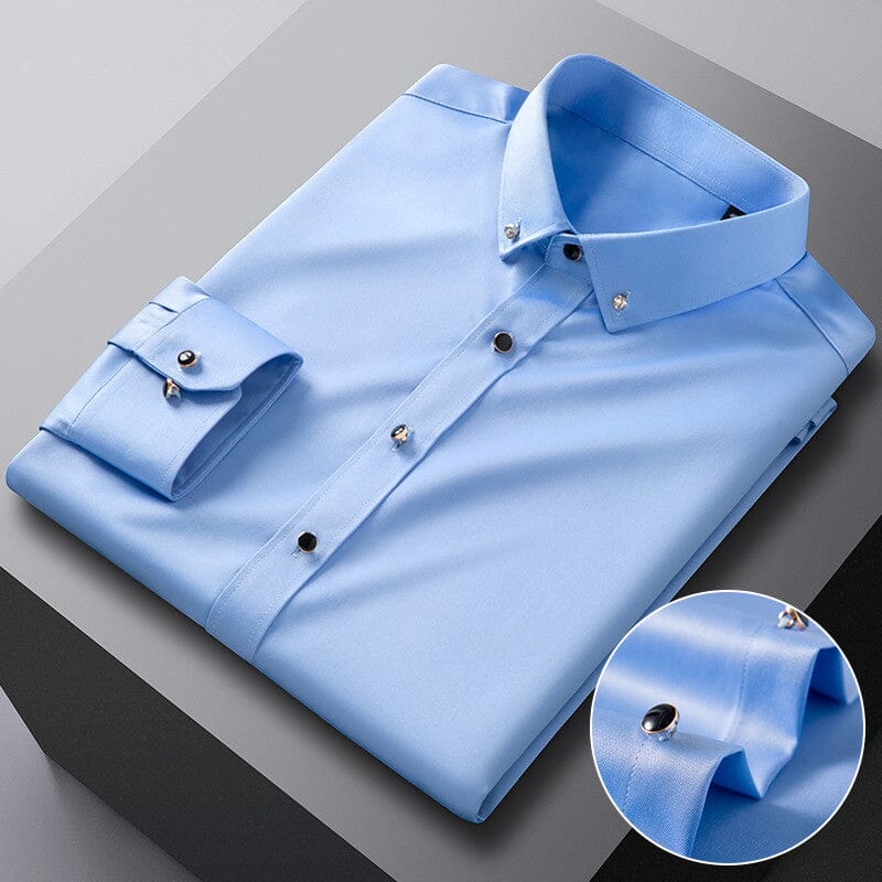 Camisa Social Slim  Seda Gelo