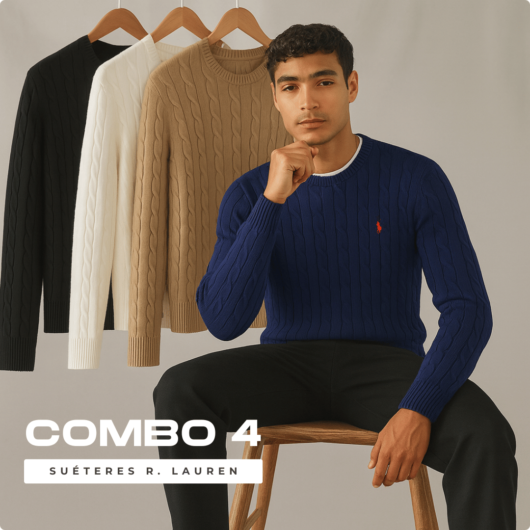 |Combo 4| - Suéteres Ralph L. em Tecido Premium