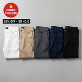 Calça De Sarja Premium Retrô Masculina RPL - Kit 5 Unidades